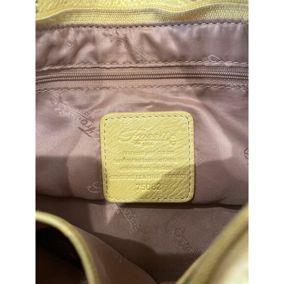 Mustard Yellow Fossil Pebbled Leather Shoulder Bag - Picture 9 of 12